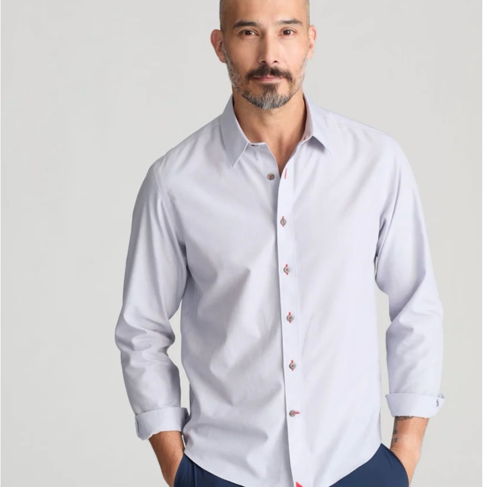 UNTUCKit Men's Light Gray Dress Shirt, size small
